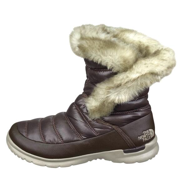 The North Face Women’s Thermoball Microbaffle Brown Snow Boot Size US 8 - Picture 3 of 11